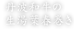 丹波和牛の生湯葉春巻き