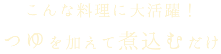 こんな料理に大活躍！つゆを加えて煮込むだけ