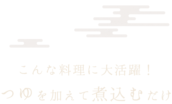 こんな料理に大活躍！つゆを加えて煮込むだけ